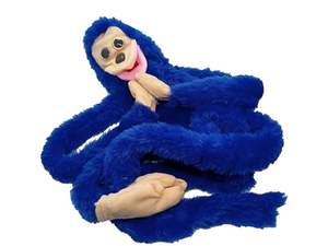 Marioneta de Mono Parlanchín Ventriloquo, Marioneta de Mano de Peluche Azul - Product Image 3