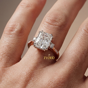 Anillo de Compromiso con Diamante Cultivado en Laboratorio, Corte Radiante, Oro de 14K/18K, Certificado IGI, Anillo de Boda Solitario, Joyería Nupcial de Lujo para Mujer - Product Image 5