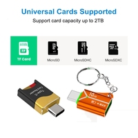 Lector de tarjetas TF USB tipo C de aleación de aluminio, adaptador USB 3,0 OTG para ordenador portátil, cámara de teléfono móvil, nuevo, 2 uds.