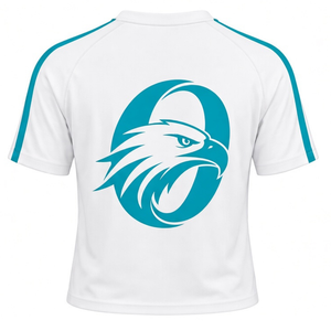 Maillot de cheerleading blanc turquoise à manches courtes, vêtements de sport athlétiques pour équipes, uniforme d'entraînement performant pour les équipes de cheerleading - Product Image 2