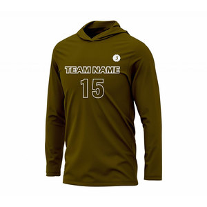 Camiseta de Baloncesto de Manga Larga Verde Oliva – Sudadera con Capucha Personalizada con Nombre y Número del Equipo - Product Image 3