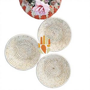 <b>Large</b> Multifunction Fabric Storage <b>Baskets</b> Multi-Purpose Natural Moonj Grass Round Shape <b>Basket</b>-Eco-Friendly Durable Mini Size - Product Image 1
