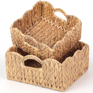 Bandeja de jacinto de agua hecha a mano Cesta duradera ecológica para exhibición o almacenamiento de alimentos Fabricante a granel de Vietnam - Product Image 2