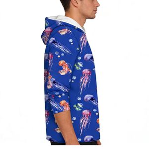Sweat à capuche de pêche personnalisé pour homme, manches longues, respirant, séchage rapide, polyester, protection UV, sublimation, chemise de pêche, vente en gros OEM - Product Image 3