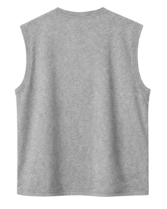 Camiseta sin mangas gris para hombre, chaleco informal de gimnasio, camisa de algodón transpirable para verano, ajuste holgado, ropa deportiva para entrenamiento atlético. - Product Image 6