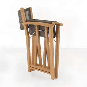 Best-selling <b>foldable</b> restaurant <b>table</b> and chair set made of teak wood and fabric, suitable for indoor or outdoor use - Product Image 4