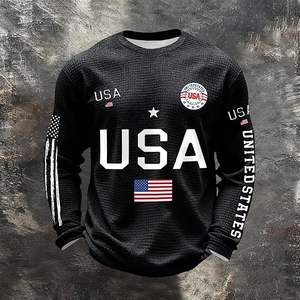 Sudaderas de Invierno para Hombre con Diseño de Bandera de EE. UU., 100% Algodón, con Estampado Digital Bordado - Product Image 4