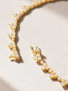 Elegante Collar Gargantilla de Diamantes Florales con Incrustaciones de Micro Pavé, Joyería de Lujo para Boda en Oro de 18K para Mujer - Product Image 4