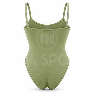 Maillot de bain une pièce haut de gamme en tissu tissé, coupe haute, pour femme, avec logo personnalisé, séchage rapide, respirant, écologique, pour l'été et la plage - Product Image 3
