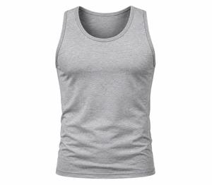 Débardeur tricoté gris uni tendance pour homme, style décontracté et sportif, 100 % coton, séchage rapide, respirant, ODM - Product Image 1
