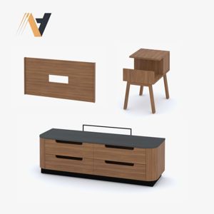 Juego de Muebles Funcionales para Dormitorio con Función de Almacenamiento en la Cama, Superficies de MDF/HPL/LPL para Proyectos de Contrato, Fábrica en Vietnam - Product Image 1