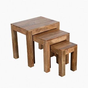 Handcrafted Mango Wood Nesting Stools with Tile Inlay - Wholesale - Product Image 3