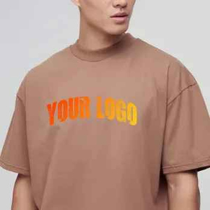 Fashionable Blank Front <b>T</b>-<b>shirts</b> <b>Thick</b> Heavyweight 100% Cotton Loose Fit 250GSM Custom Digital Printing Hip Hop Style <b>T</b>-<b>Shirt</b> - Product Image 4