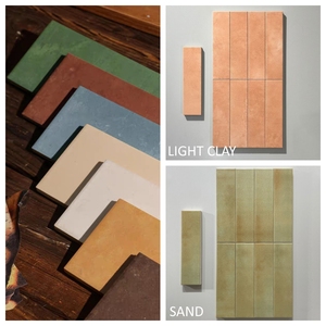 Carreaux muraux verts lavés, carreaux mexicains Talavera peints à la main, décoration murale - Product Image 3