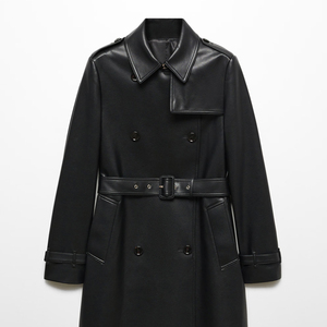 Abrigo Largo de Cuero para Mujer, Transpirable, Informal, a la Moda, de Invierno, con el Mejor Diseño, Servicio OEM - Product Image 5