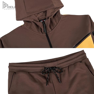 Survêtement en molleton technique personnalisé avec logo pour homme, ensemble 2 pièces de haute qualité avec sweat à capuche zippé et pantalon de jogging, tenue de sport vierge - Product Image 5