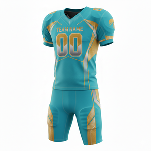 Wholesale Best Custom <b>Logo</b> Printed American Football Sports Wear Short Sleeve Uniform Shoulder Pads Breathable Available Sets - Product Image 3