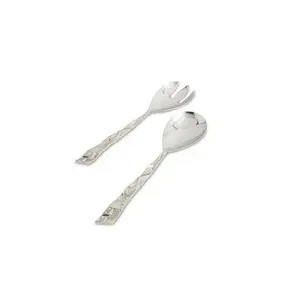 Ensemble cuillère et fourchette à salade en métal poli miroir, écologique, pour table à manger moderne et événements festifs élégants - Product Image 3