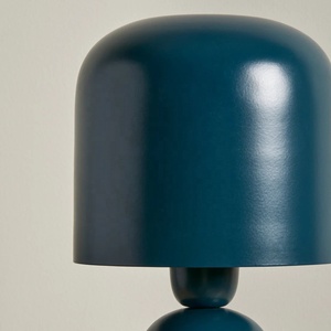 Nordic Pillar Metal Table <b>Lamp</b> with Rounded Dome <b>Shade</b> Premium Iron Construction Soft Ambient Lighting for Elegant Interiors - Product Image 5