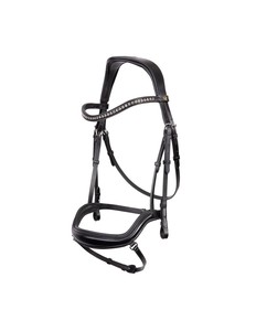 Bridon en cuir de cheval de qualité supérieure, très demandé, avec surpiqûres fantaisie, modèle anatomique mexicain marron, durable, idéal pour l'équitation - Product Image 2
