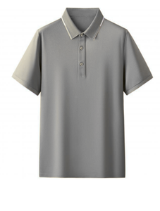 เสื้อโปโลผู้ชาย แขนสั้น ผ้าฝ้าย ระบายอากาศดี ทรงลำลอง สำหรับฤดูร้อน แบบไม่ถักทอ คอปก - Product Image 2