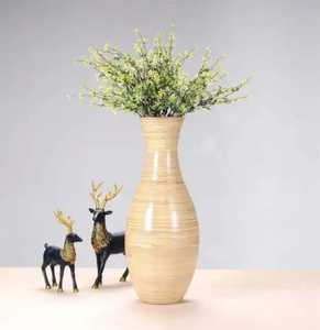 Ensemble de vases muraux en bois de style moderne, porte-fleurs mural en bois massif fait main, conteneur suspendu nordique pour herbe de la pampa - Product Image 4