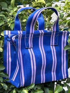 Bolso de mano de nailon reciclado ecológico de lujo, Diseño a rayas, logotipo personalizable, Mini bolso de mano, cierre de cremallera, uso diario informal, Doble - Product Image 2