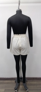 Women's High Waist <b>Linen</b> <b>Shorts</b> Casual Loose Fit Elastic Waist Solid Color Summer Culottes Breathable Woven Fabric - Product Image 2