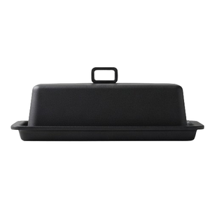 Beurrier rectangulaire noir mat avec couvercle, design minimaliste, hermétique, préservation de la fraîcheur, utilisation en cuisine - Product Image 2