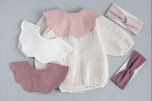 Babero JALBEBE para Bebé, con Diseño de Flor, de Algodón Suave, con Broches, Ecológico, Antibacterial, Lavable, para Alimentación - Product Image 3