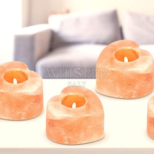 Whisper Salt High Quality <b>Top</b> A+ Grade Carved Real Touch Salt Candle Holder Set Natural Stone Modern Style <b>Table</b> Decoration - Product Image 4
