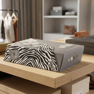 กล่องรองเท้ากระดาษลูกฟูกพับได้แบบกำหนดเองพร้อมหูหิ้วสำหรับขายส่ง |   ผู้ผลิตกล่องพิมพ์ลายสำหรับส่งไปรษณีย์และบรรจุภัณฑ์ค้าปลีกในอินเดีย - Product Image 2