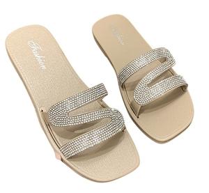 Sandales plates en strass pour femmes - Product Image 1