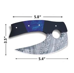 Cortador de Pizza de Acero de Damasco Hecho a Mano Único y Personalizado con Funda de Cuero - Steel Craft International - Product Image 3
