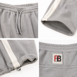 Men's Heavyweight Cotton <b>Fleece</b> Eco-Friendly Drawstring Closure Baggy Sweatpants Wide Leg Side Stripe Joggers Customizable <b>Pants</b> - Product Image 4