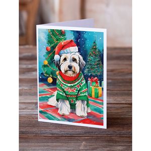 Paquete de tarjetas de felicitación de Navidad de Terrier tibetano caprichoso 8 tarjetas de notas de tamaño A7 en blanco 5x7 con sobres - Product Image 2