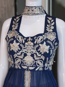 Vestido de Fiesta Rangoli para Mujer con Bordado y Lentejuelas, Sin Arrugas y de Secado Rápido, para Todas las Temporadas, Ideal para Bodas y Diwali - TENNECY - Product Image 6