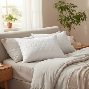 Oreiller en fibre tricotée de luxe 17x27 pouces certifié Oeko-Tex pour un sommeil réparateur - Product Image 2