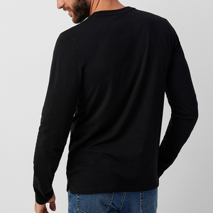 Camiseta de Manga Larga de Alta Calidad para Hombre, 100% Algodón, Ropa Lisa, Moda Masculina, Transpirable, Cuello Redondo - Product Image 2