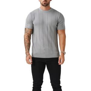 Vente en gros 100% coton T-shirt de sport pour hommes logo personnalisé nouveau modèle pull-over simple tricots personnalisés - Product Image 2