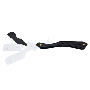 <b>Men</b> Shaving Barber Tools Hair Razor And Blades Antique Black Folding Shaving Knife Stainless Steel Straight Razor Holder - Product Image 2