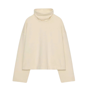 Sudadera de algodón grueso de lujo con cuello simulado, jersey de calle de gran tamaño con bordado personalizado - Product Image 3