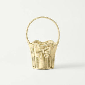 Pastel Lavender Kids <b>Storage</b> <b>Basket</b> Cute Woven Children Organizer <b>Soft</b> Color Baby Nursery <b>Basket</b> Decorative Stylish Toy <b>Storage</b> - Product Image 5