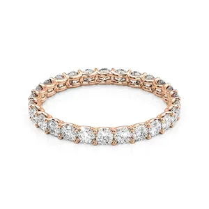 แหวนเพชรทรงกลม Zenorique แบบ U Prong Lab Grown Diamond Eternity ได้รับการรับรองจาก IGI - Product Image 1
