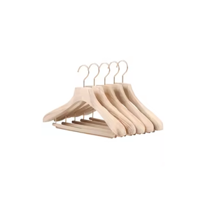 Cintre en bois avec barre rembourrée, crochet en acier inoxydable, forme rectangulaire, design minimaliste pour placard, simple niveau - Product Image 2