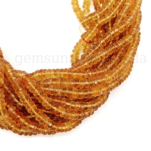 Citrino natural facetado en forma de rondel para la fabricación de joyería de moda, piedra suelta de citrino AAA para uso femenino, proveedor mayorista al por mayor. - Product Image 1