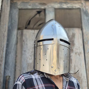 CHk Templar Helmet Crusader Armor Knight Headwear Great Helm Metal Embossing Handmade Art Collectible <b>Gift</b> Halloween Him - Product Image 1