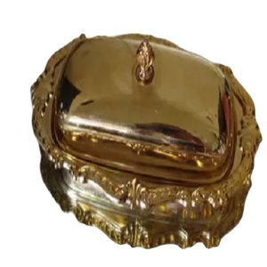 Ustensiles de cuisine en laiton couleur or de qualité supérieure plats à beurre design élégant décoration hôtel et café plat à beurre en première vente - Product Image 1