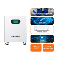 Batterie LiFePO4 16 kWh 51,2 V 314 Ah, pack de batteries lithium-ion sur pied avec roues, écran tactile couleur, affichage LCD intelligent, ESS