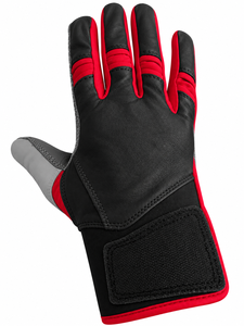Gants de frappeur de baseball personnalisés en cuir Cabretta avec manchette longue et jointures en Spandex extensible, pour adultes et jeunes, couleur d'équipe, OEM - Product Image 3